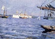 Anders Zorn The Battleship Baltimore in Stockholm Harbor Spain oil painting artist